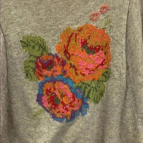 Anthropologie Angel of the North Floral Knit Top Size XS - Picture 3 of 6